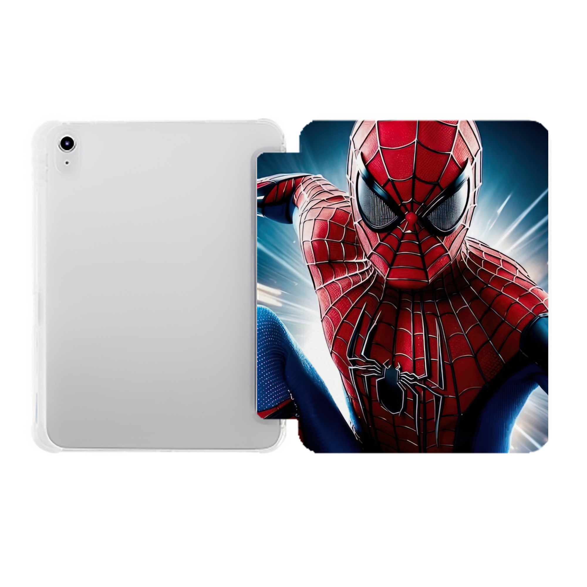 （画像用） Spider Man スパイダーマン IPad ケース ペン収納付き 三つ折りスタンド PUレザー×シリコン 対応機種9.5/10.5/10.9インチ